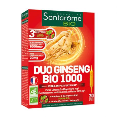 Santarome Bio Duo Ginseng Bio Ampoules De Ml