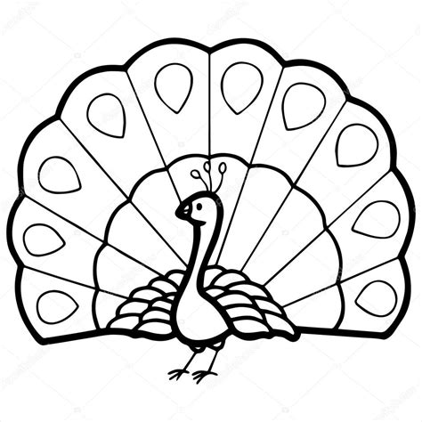 Simple Peacock Clipart Black And White