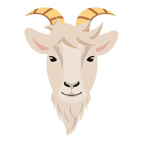 Premium Vector Cute Goat Head Cartoon Vector