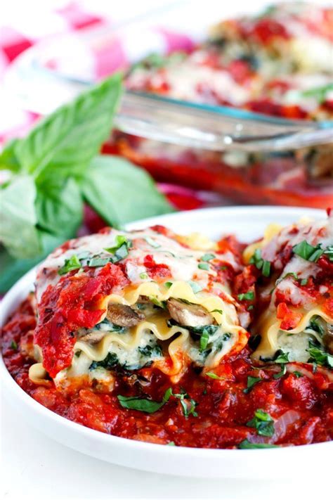 Skinnier Lasagna Roll Ups With Mushrooms And Spinach Food Folks And Fun