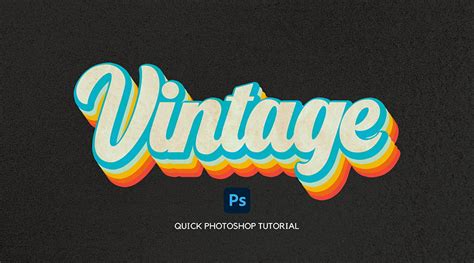 Retro Text Effect In Photoshop Quick And Simple Method Mypstips