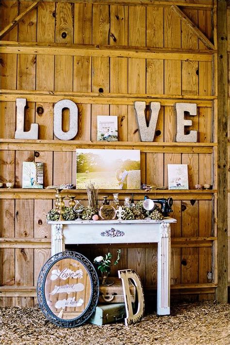 vintage rustic barn wedding decor deer pearl flowers