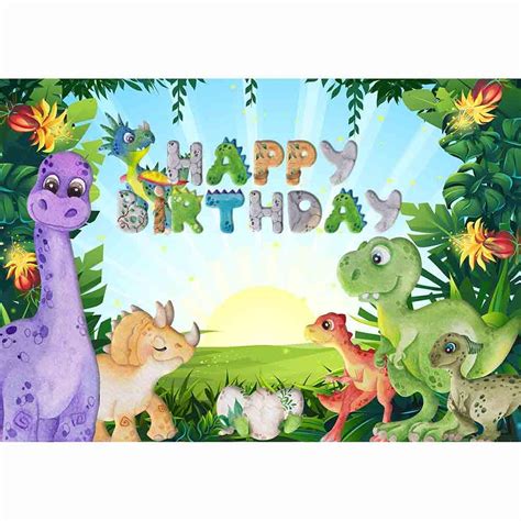 Buy 84x60inch Cartoon Dinosaur Theme Backdrop Wild Forest Sunshine
