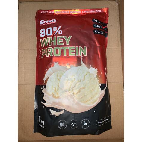 Whey Protein Concentrado Growth Supplements 1kg Sabores Brinde Scoop