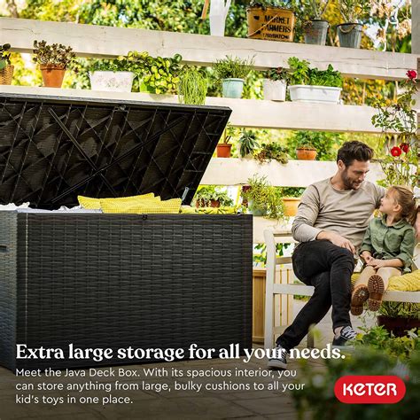 Buy Keter Xxl Java 230 Gallon Resin Rattan Look Large Outdoor Storage