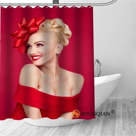 Custom Gwen Stefani Bath Curtain Fabric Modern Shower Curtain Bathroom Beautiful Curtains Bath