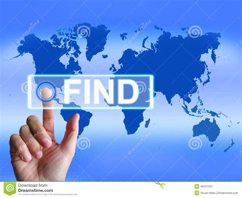 Find Map Indicates Internet Or Online Discovery Stock Illustration