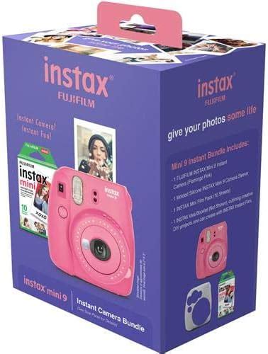 Fujifilm Instax Mini 9 Instant Film Camera Holiday Bundle Flamingo