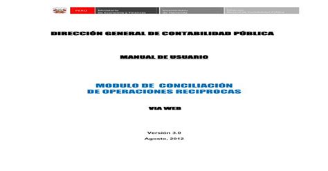 Manual De Usuario Mefgobpe · Modulo De Conciliacion De Operaciones