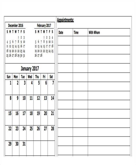 45 Printable Appointment Schedule Templates Appointment Daily