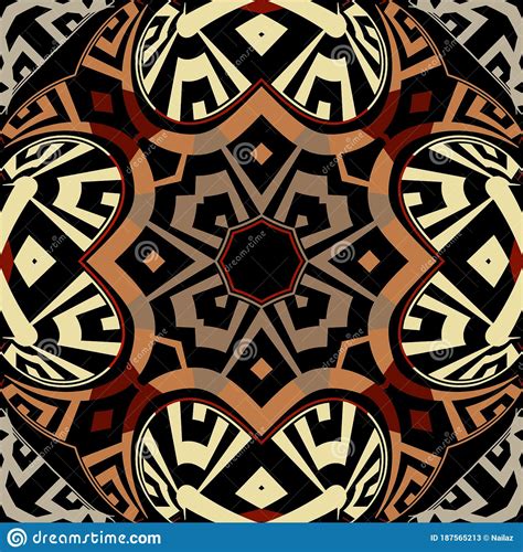 Greek Modern Vector Seamless Pattern Abstract Tribal Ethnic Background