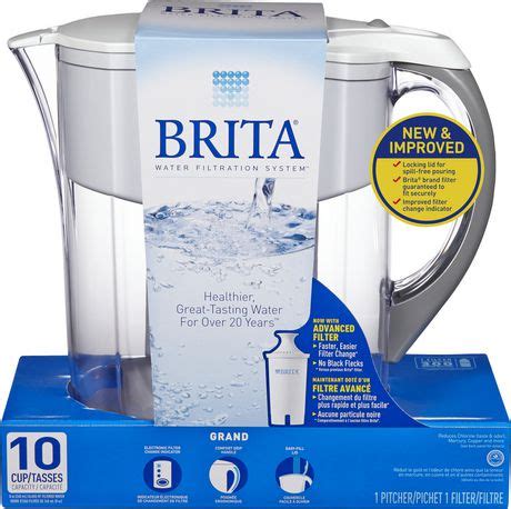 Brita Large 10 Cup Water Filter Pitcher With 1 Standard Filter BPA