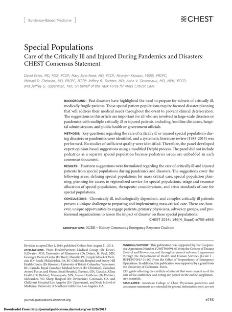 Pdf Special Populations