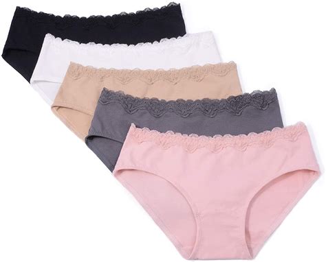 Dotvol Womens Cotton Stretch Bikini Panties Breathable Low Rise Underwear Lace Ebay