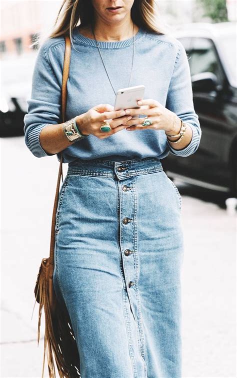 Is This Forgotten Maxi Skirt Trend Officially Back In 2020 Denim Street Style Skirt Trends