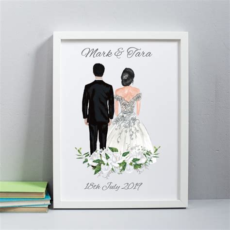 Personalised Wedding Print Bride And Groom Image Etsy