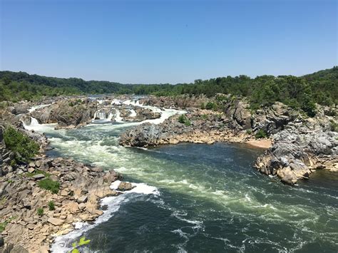 Expose Nature Potomac River As Seen From Great Falls Park Virginia