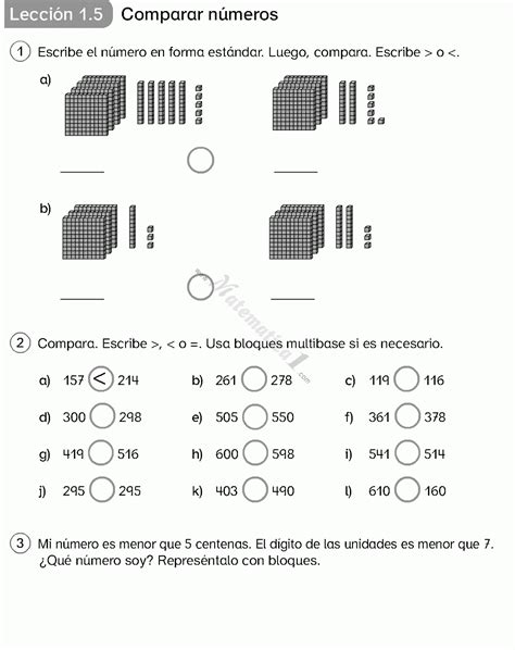 Numeracion Ejemplos Resueltos De Matematica 3tercero Basico Pdf