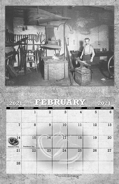 2021 Blacksmith Calendar Of Vintage Images 20th Anniversary Edition