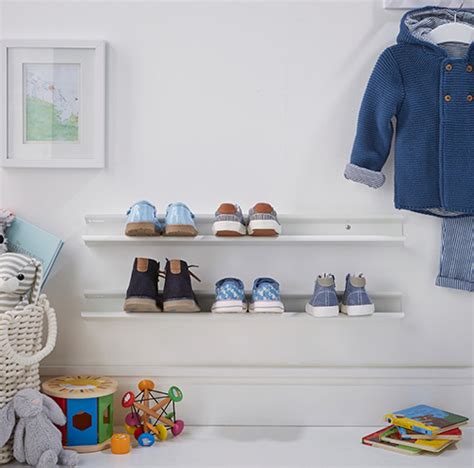 Place a table lamp on the surface, and stash your current read. Wall Mounted Shoe Rack - Kid's - J-Me - Shoe Racks & Shelves | STORE