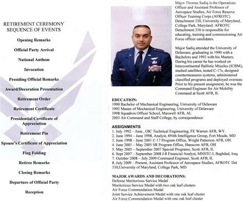 Air Force Retirement Ceremony Program Template