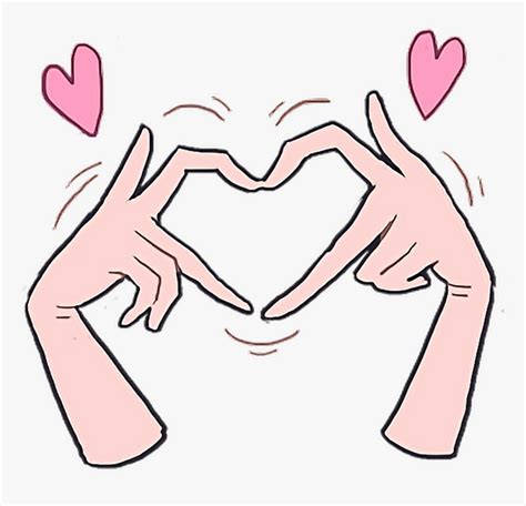 Love Heart Kawaii Cute Hand Hands Cartoon Anime Handpai Anime Heart With Hands Hd Png
