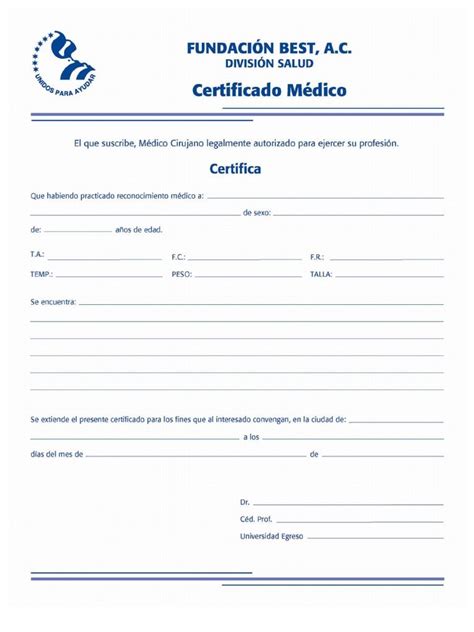 Certificado Medico Portadores De Texto Carta De Reconocimiento