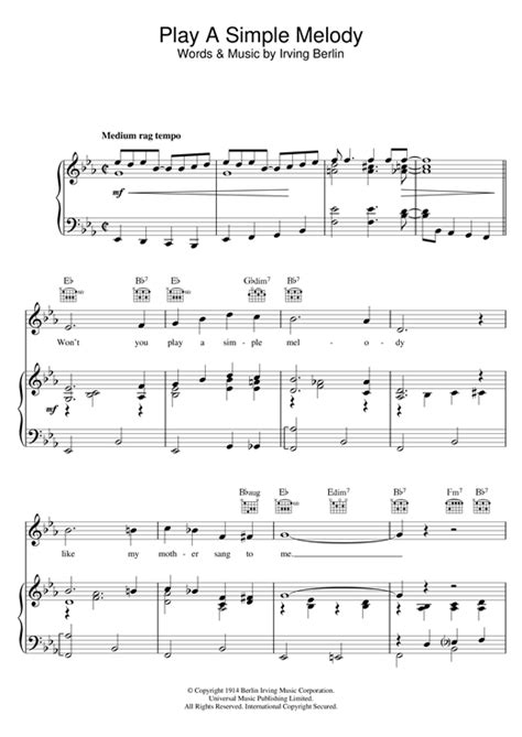 Play A Simple Melody Sheet Music By Jo Stafford Piano And Vocal 121153