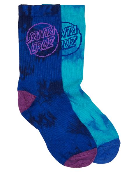 Santa Cruz Boys Dye Dot Sock Youth 2pk Teens Assorted Surfstitch