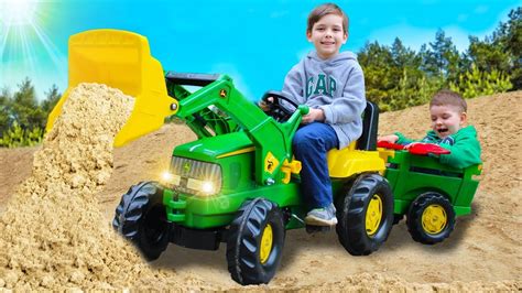 Kids Assembled And Fixed The Tractor John Deere Toys 2 Boys Youtube