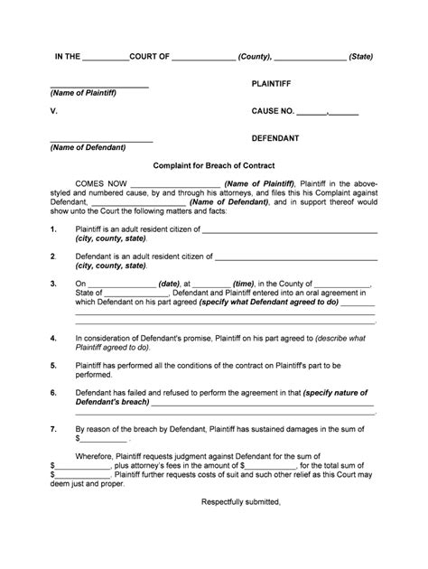 Breach Contract Fill Online Printable Fillable Blank Pdffiller