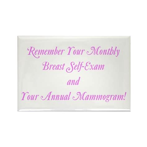 Remember Your Mammogram Breast Cancer Awareness Rectangle Magnet