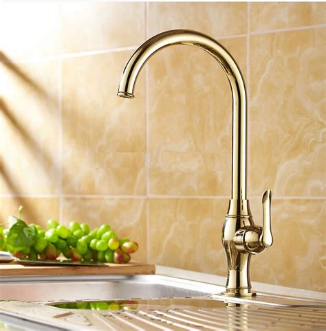 Then don't go for below given is a list of the best kitchen faucets available in the market. New Gold Finish Kitchen Faucet Brass Water Tap Smooth Neck