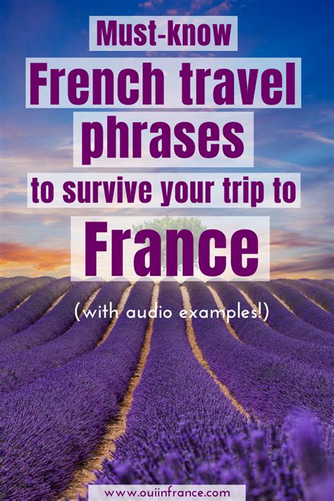 Lavender Field With The Words Must Know French Travel Phrases To