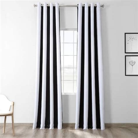 Exclusive Fabrics And Furnishings Awning Black And Fog White Striped