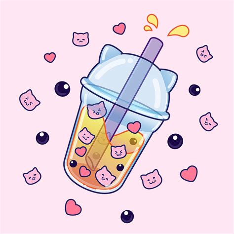 Bubble Kit Tea Kawaii Girl Drawings Cute Kawaii Drawings Kawaii