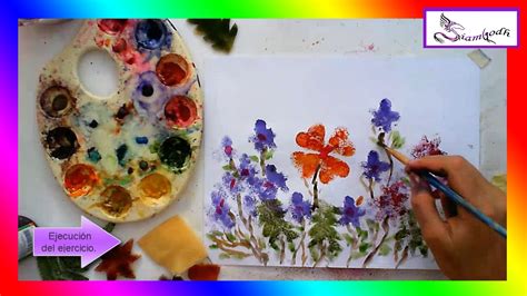 Como Pintar Flores Tutorial Pintura Y Dibujo Facil Para Niños Técnica