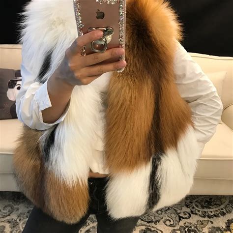 buy real red fur vest ladies fashion natural fox fur vest women natural fur