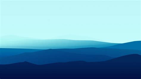 Blue Gradient Minimalist Mountains Wallpaper Backiee