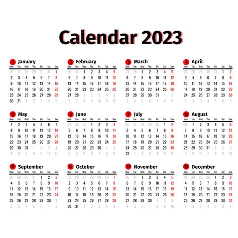Calendário Simples 2023 Calender Preto Minimalista Png Calendário