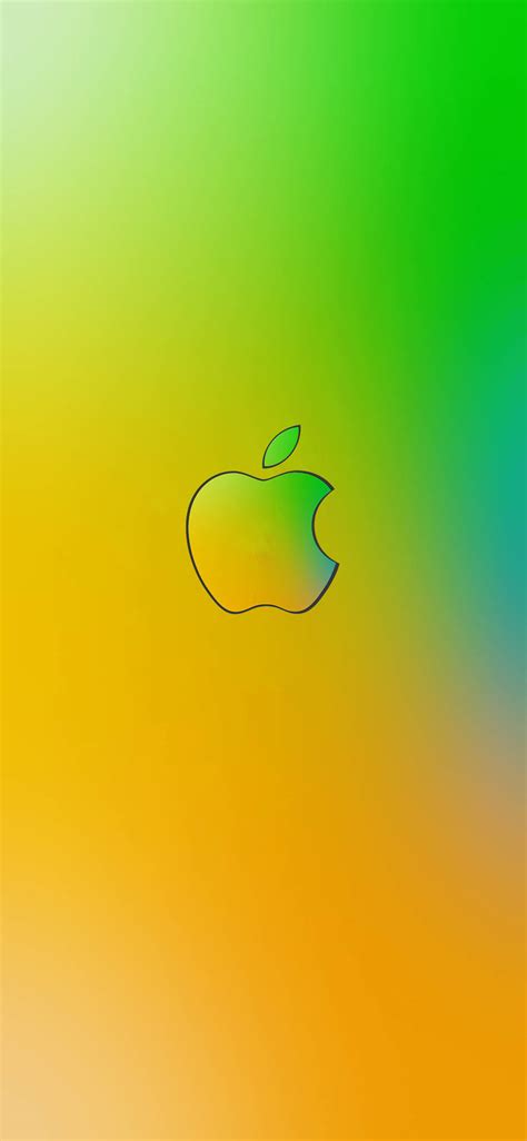 Download Greenish Yellow Apple Logo Iphone Wallpaper