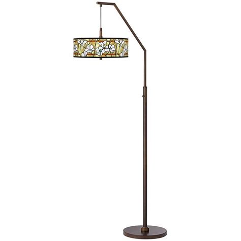 Adjusts from 41 high to 57 high overall. Magnolia Mosaic Bronze Downbridge Arc Floor Lamp - #76E83 | Lamps Plus