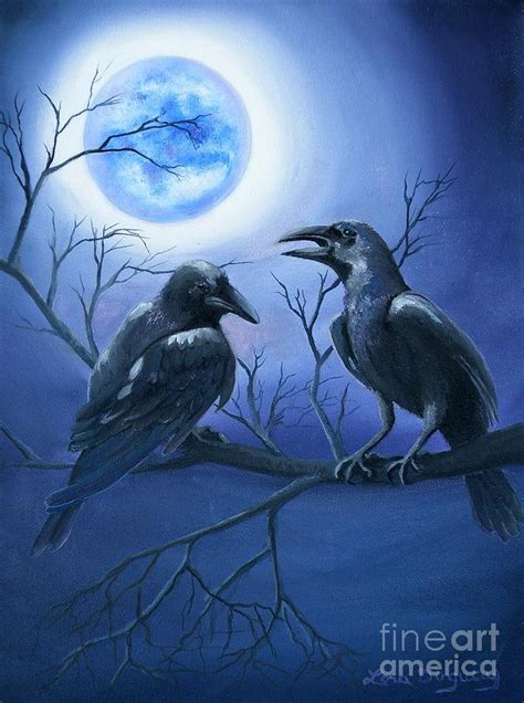 Ravens Moon Painting By Lora Duguay Fine Art America