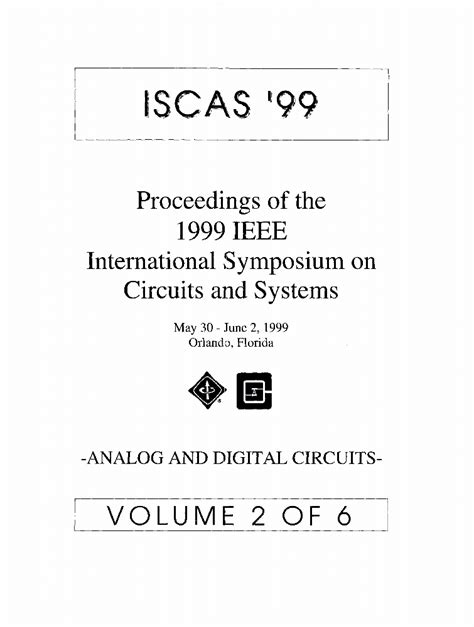 Proceedings Of The 1999 Ieee International Symposium On Circuits And