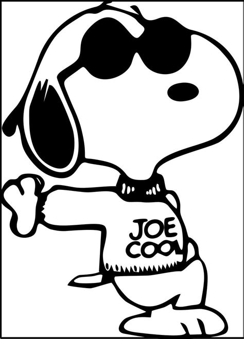 Snoopy Is The Cool Coloring Pages For Kids Fyb Printable Snoopy