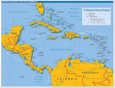 Mellemamerika Geografiske Kort Over I Mellemamerika Klima Naturali™