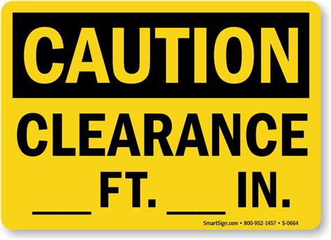 Clearance Signs Maximum Clearance Sigs