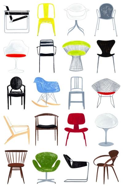 A modern accent chair merges the sleek with the comfortable. ARTmonday: 20 Illustrated Arrays, From Modern Chairs to Lady Gaga - StyleCarrot