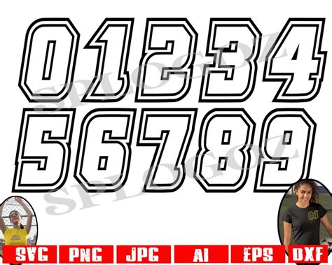 Sports Jersey Font Clipart Varsity Numbers Uniforms Cut File Etsy