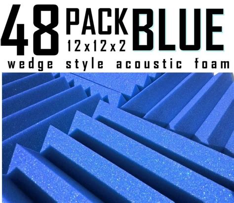 Details About Blue Acoustic Foam 48 Pack 12x12x2 Wedge Professional